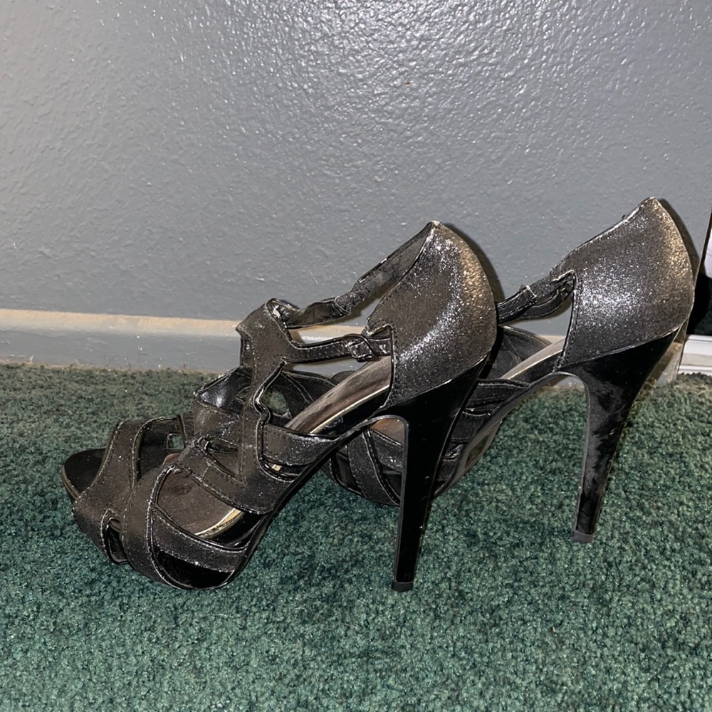 Black Sparkly Heels Size 7 1/2